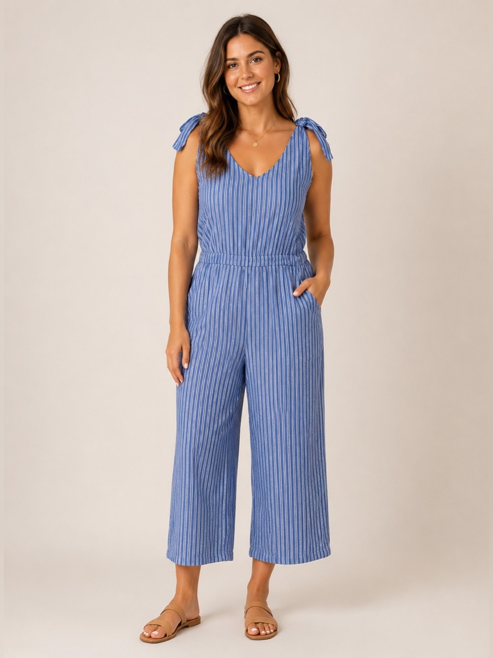 Cupio Striped Jumpsuit Size Large